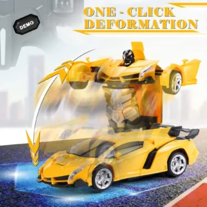 Voiture et robot télécommandés transformables 2 en 1 – Rotation à 360°, pour les enfants de 3 ans et plus